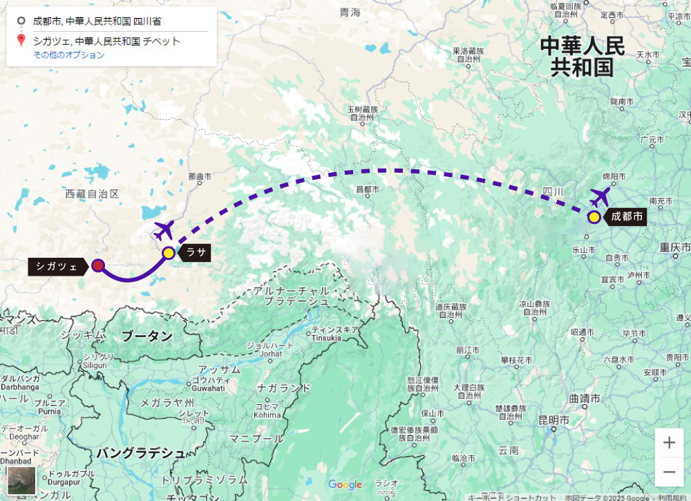 チベット周遊MAP